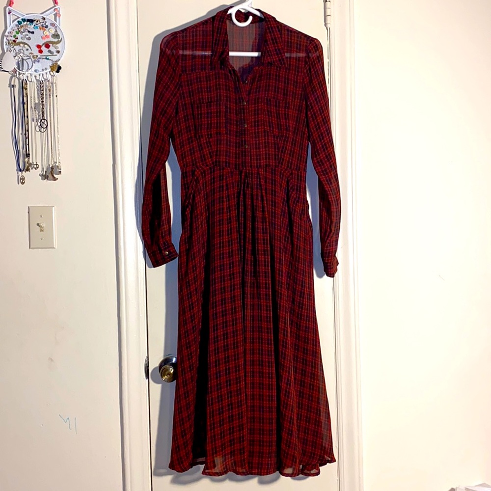 RARE Free People Plaid dress